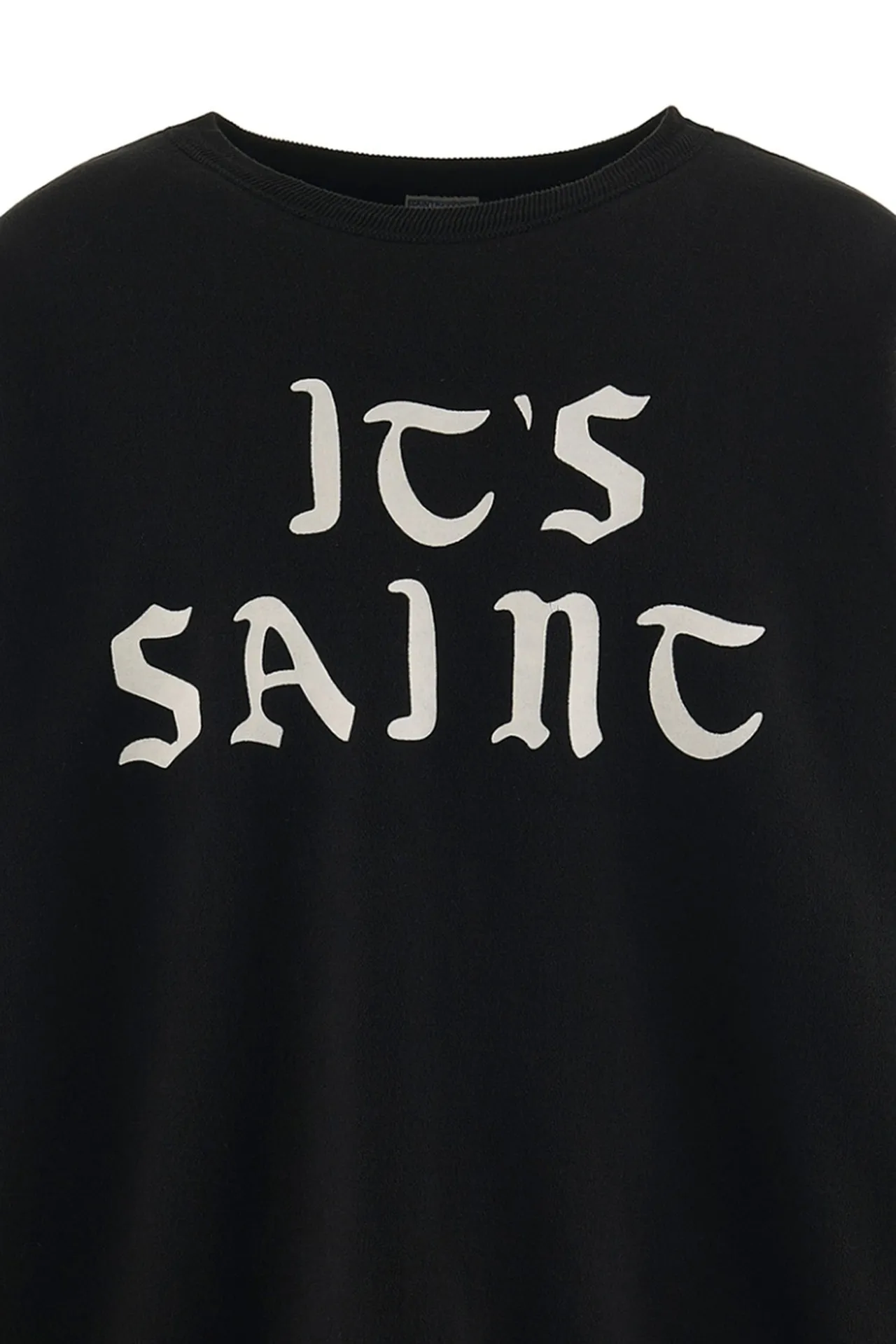 SAINT Mxxxxxx CREW SWT/IT'S SAINT/BLK Flocked SAINT sweatshirt Black S-XL ⚠️Note: This is flocking printing, not glue or crack paste. Don’t buy what you see in the picture. Short and loose fit. Both front and rear necklines are curved. Electrostatic flocking printing technology. Correct accessories. Fruit main mark/little angel anti-counterfeiting label.